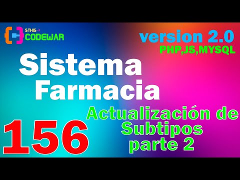 156. Actualización de Gestión Subtipos, parte 2 - Sistema Farmacia PHP JS MYSQL HTML CSS