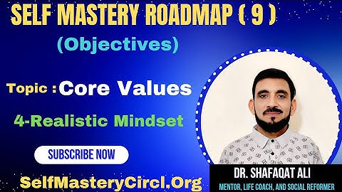 Self Mastery Roadmap (9) | Topic: Core Values | 4-Realistic Mindset | Dr. Shafaqat Ali