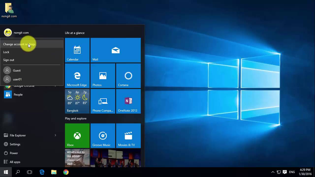 เปลี่ยนรหัส windows 10  New Update  ยกเลิก Password ใน Windows 10 แบบ Microsoft account