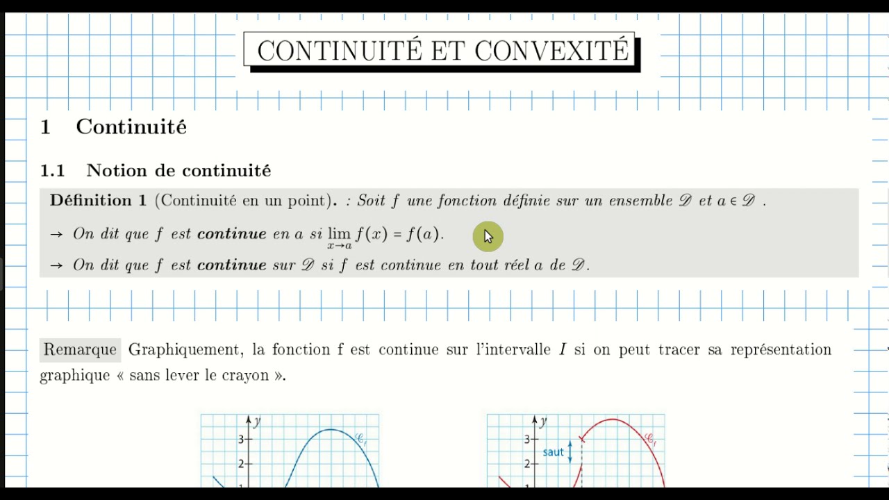 TS Cours Continuité et convexité Partie 2: Montrer qu'une fonction est ...