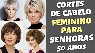 CORTES DE CABELO FEMININO PARA SENHORAS DE 50 ANOS TENDÊNCIA - CORTE CURTO CABELO OUTONO - MODA MODA