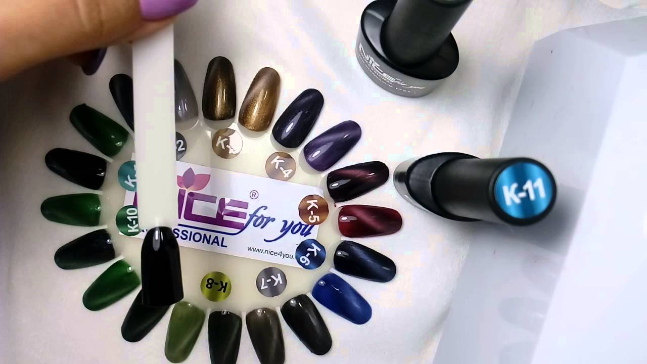 Обзор гель-лаков кошачий глаз Nice for you