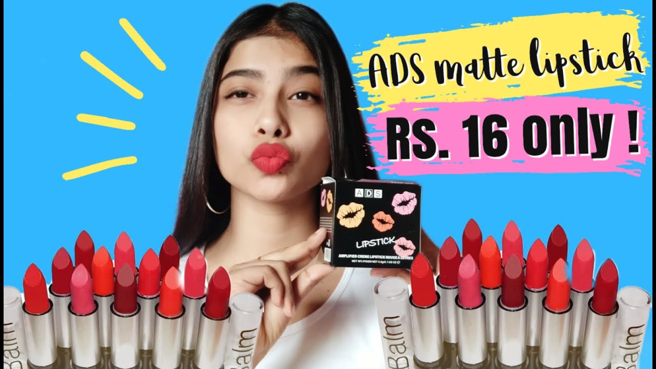 ADS matte lipstick review || Rs 16 only ||