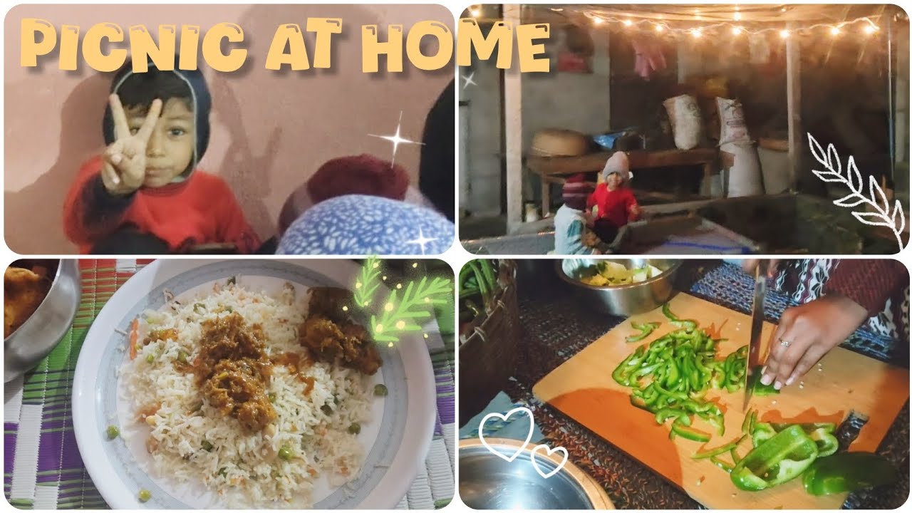 A little arrangment at home🫕|| Picnic at home 🍗🍚