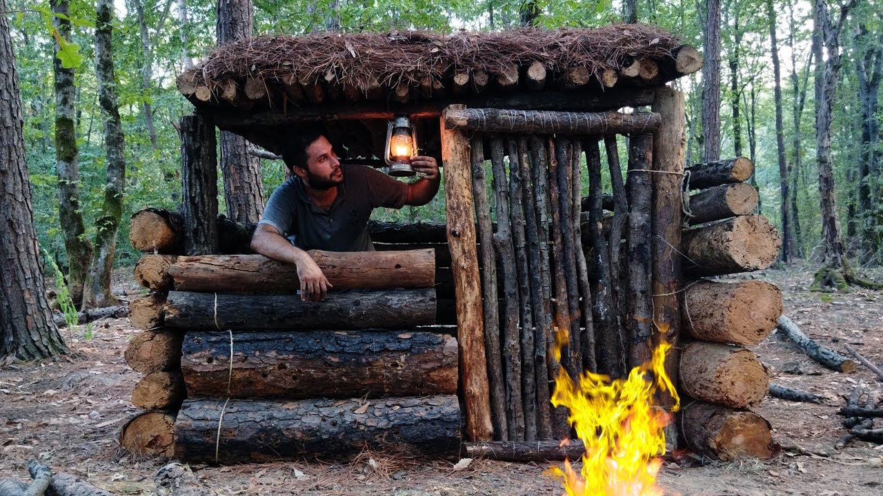 3 Days Solo Bushcraft - Building a Survival Shelter in a Forest - No ...