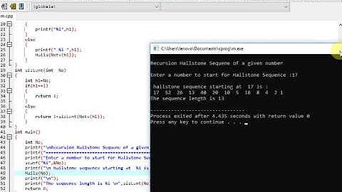 program in C to find the Hailstone Sequence of a given number upto 1
