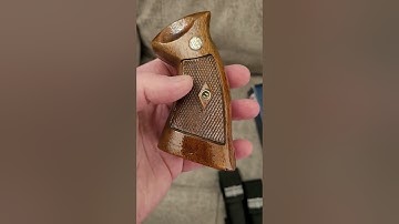 Vintage Smith & Wesson Diamond Walnut K Frame Square Butt Target Grips After Reworking