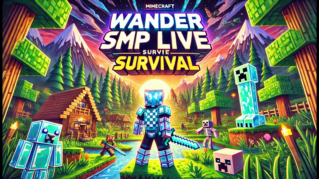 Minecraft Live 🔴 Public SMP | Java + Pe | CRACKED | 24/7 server | # ...