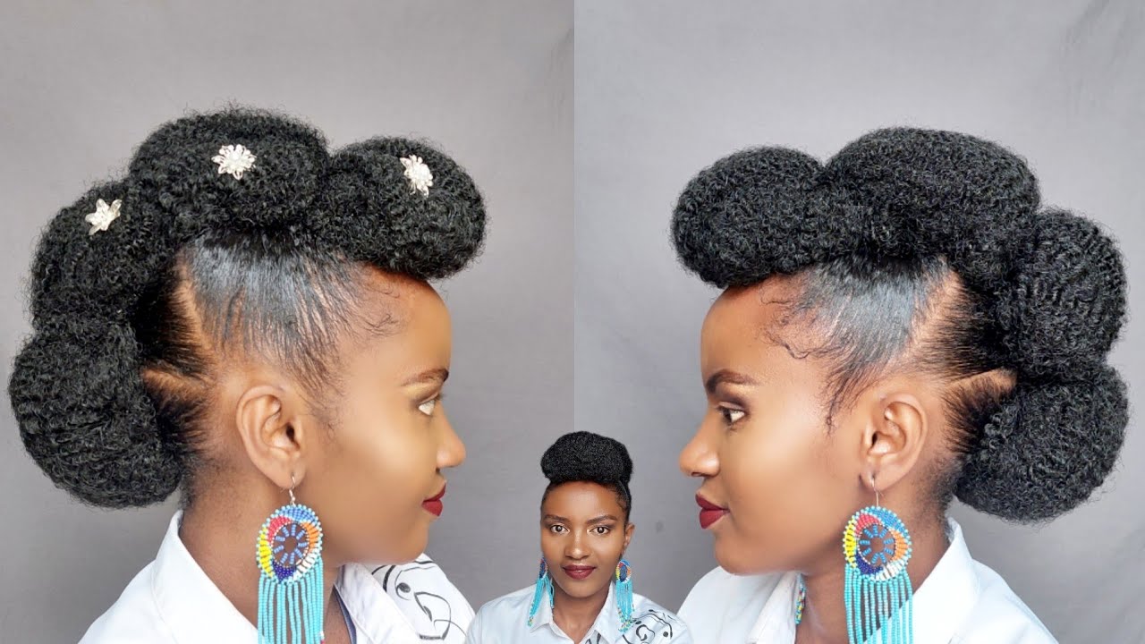DIY: Easy Quick Faux Hawk updo on short 4c Natural hair| protective ...