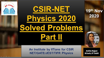 CSIR NET Physics 2020 solution Part 2