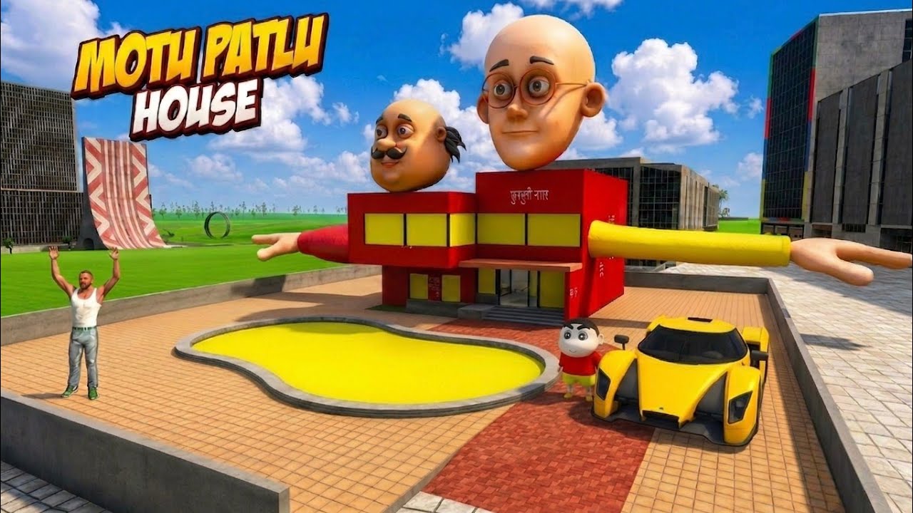 Indian bike driving 3D game first time Motu Patlu house 
