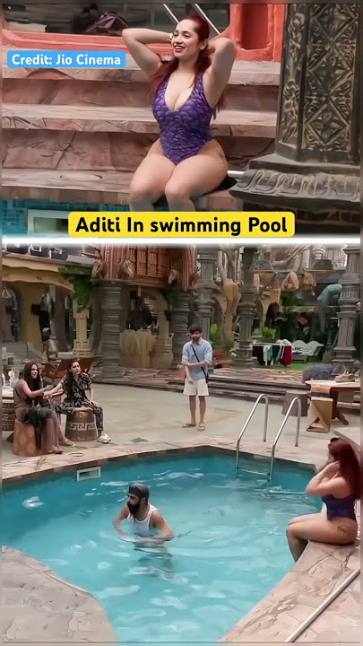 #aditimistry in Swimming Pool in #biggboss #viralvideo #trending #shorts