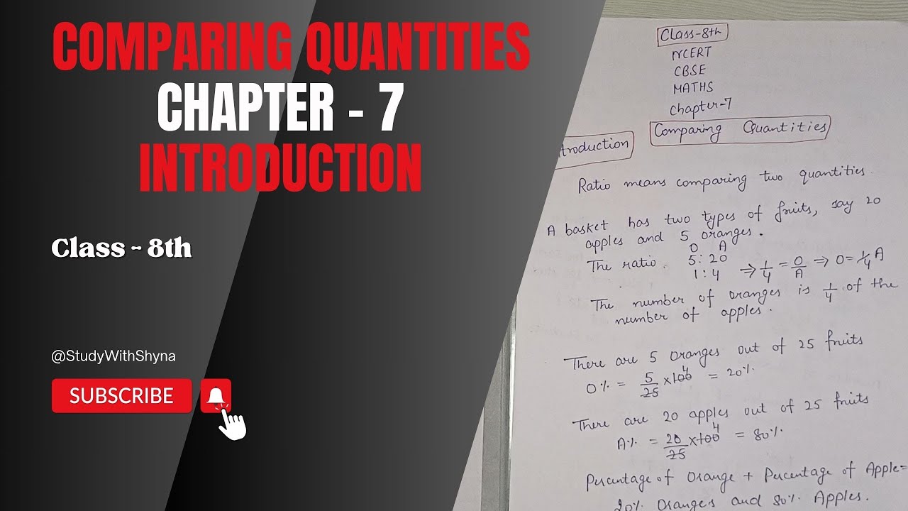Introduction to Comparing Quantities | Class 8th I Maths | NCERT | CBSE ...