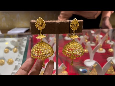 Buy Senco 22K Yellow Gold Leaf Decor Gold Drop Earrings Online