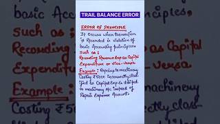 Trial balance error | error of pinciple | class 11 accounting