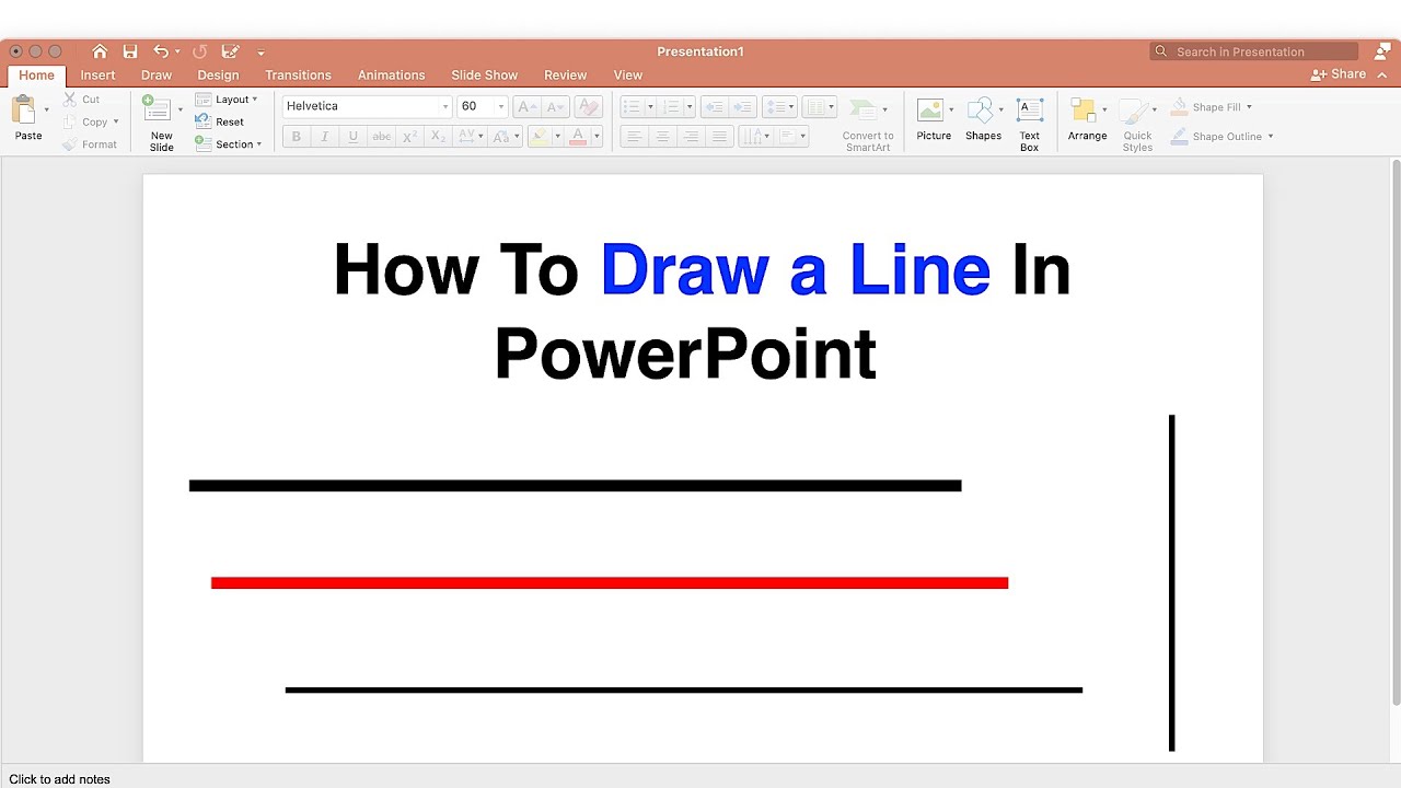 presentation draw line