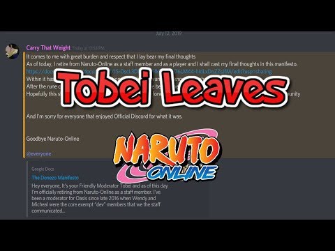 EN Moderator Tobei Leaves Naruto Online. Drama.