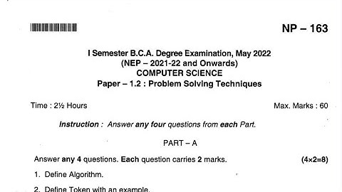 1st sem bca  pst question paper bangalore university nep