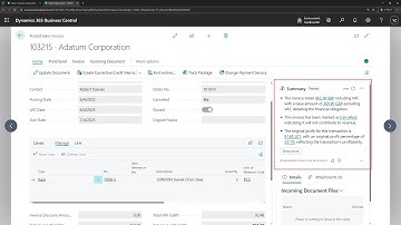 Business Central short video: Summarize with Copilot on card and document pages