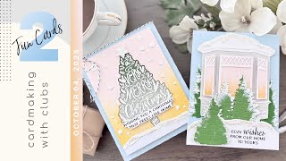 картинка: Рождественские открытки: вдохновение от Spellbinders, октябрь 2025 | Большой штамп и прозрачный ш...