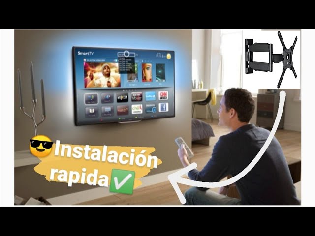 Instalación de soporte de pared tipo brazo para televisor mediano de 32  pulgadas