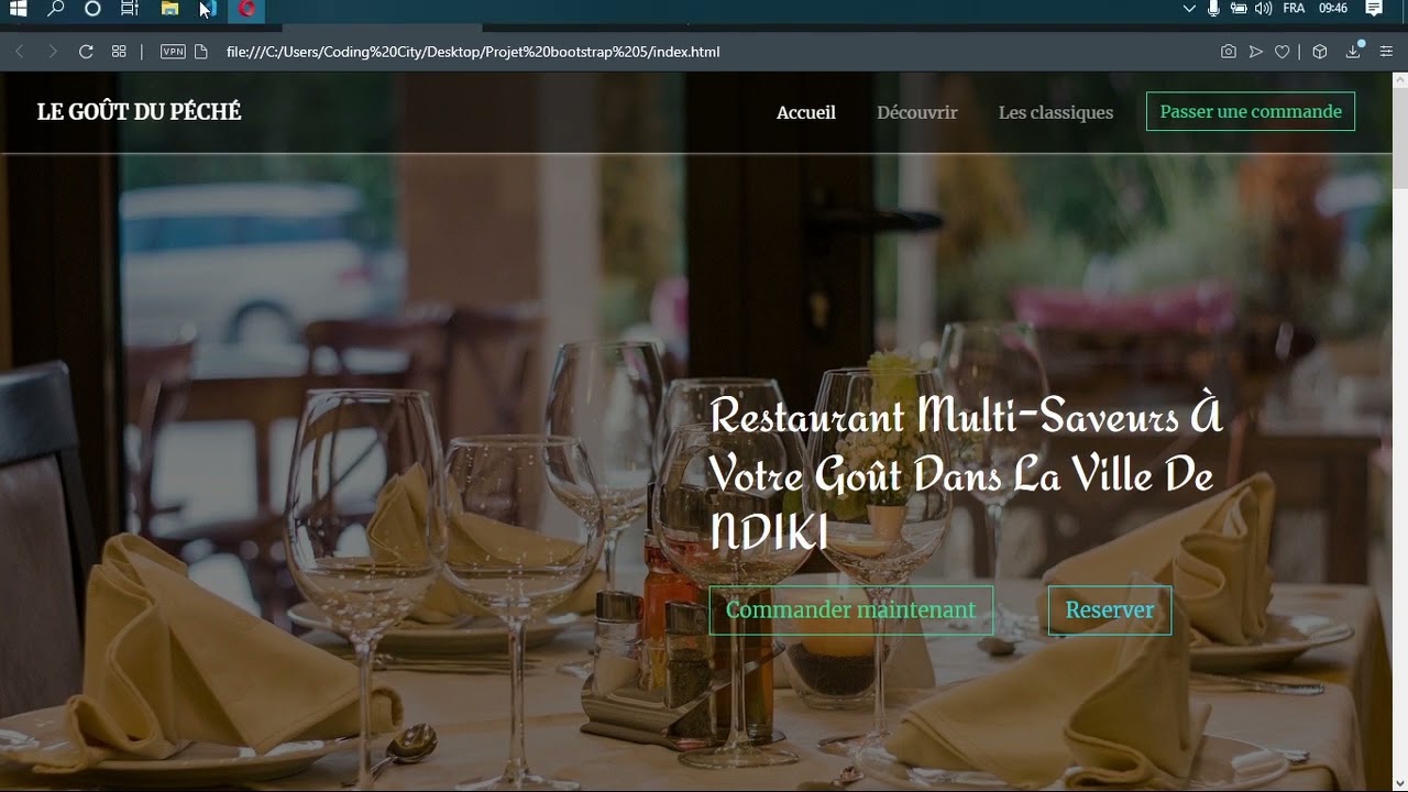 06  Bootstrap 5  Créer une page web de restaurant 100% responsive complète avec Bootstrap Pratique