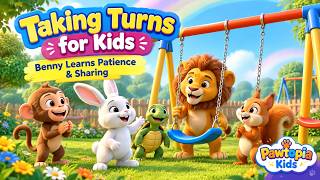 Taking Turns for Kids 🐰 | Benny Learns Patience & Sharing | Moral Story for Kids | Pawtopia Kids