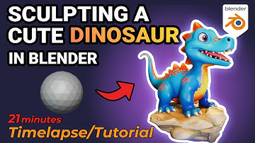 Sculpting a Stylized Dinosaur in BLENDER (21 min TIMELAPSE)