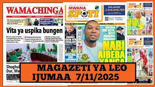 Magazeti ya leo Novemba 7/2025 /Ijumaa/magazeti ya michezo leo asubuhi/Ijumaa/simba