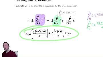 Summations 8   Using Formulas to Find Closed Form Expressions 1