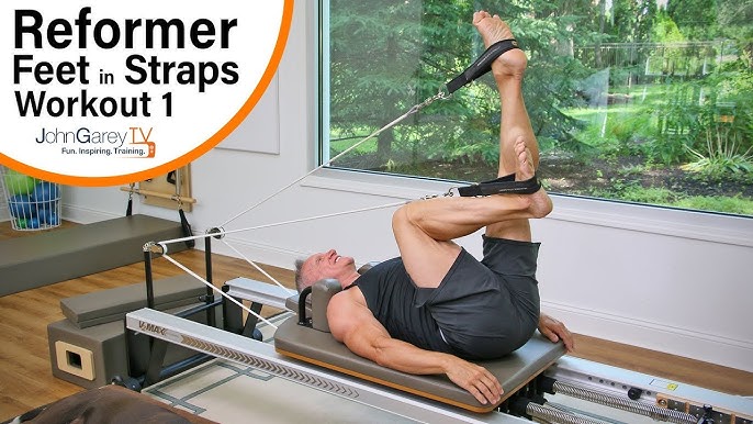 Pilates reformer feet in straps workout (tone your legs) 