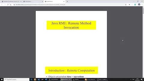 RMI 2 - Principles, Remote Objects, Remote Computation