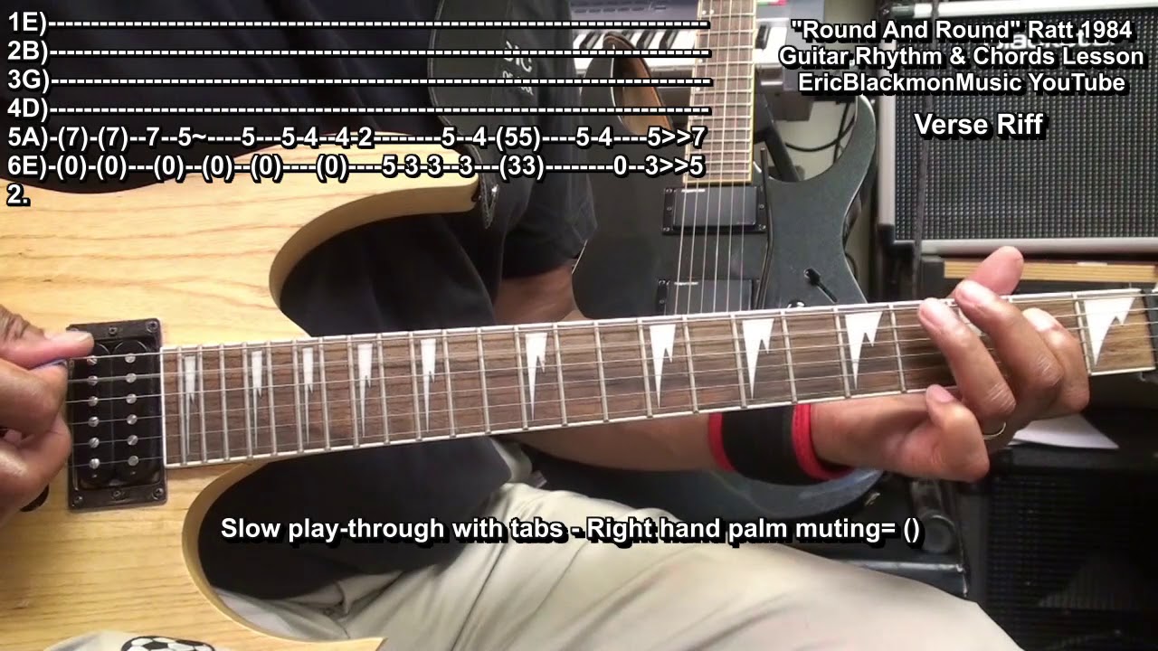How I Play ROUND AND ROUND Ratt On Electric Guitar Rock Rhythm And