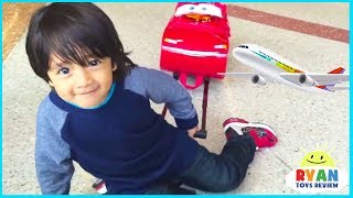 ryan toysreview airplane rides with opening surprise eggs