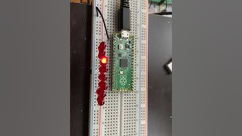 Knight rider LED effect created using a raspberry pi pico