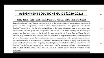 BHIC 104 Ignou Solved Assignment 2020-21