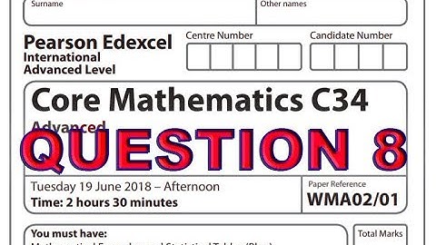 IAL C34 MATHEMATICS JUNE 2018 QUE 8