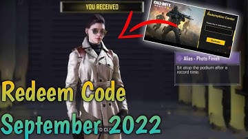 September 7 Codm Redeem Code 2022 | New Redeem Code Codm | Today Redeem Code 2022 | Codm Codes 2022