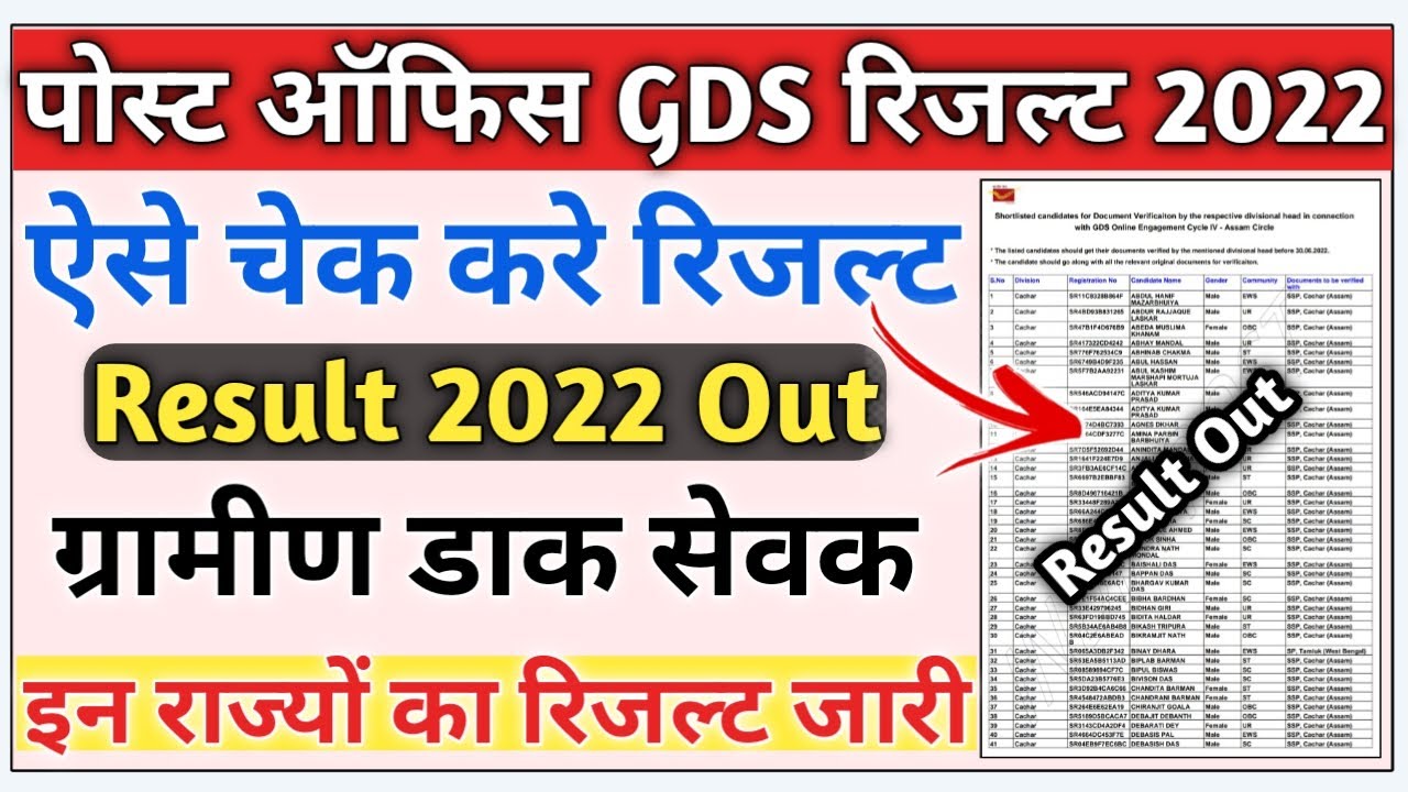 India post office GDS Result 2022 | India post gds result check 2022 | Post office gds result check