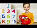 Mark learns to count from 1 to 10 with mcqueen and cars