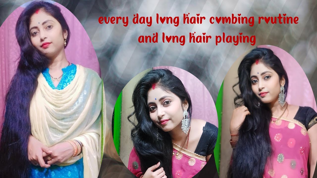 Every day very long Hair combing playing routine vlog 