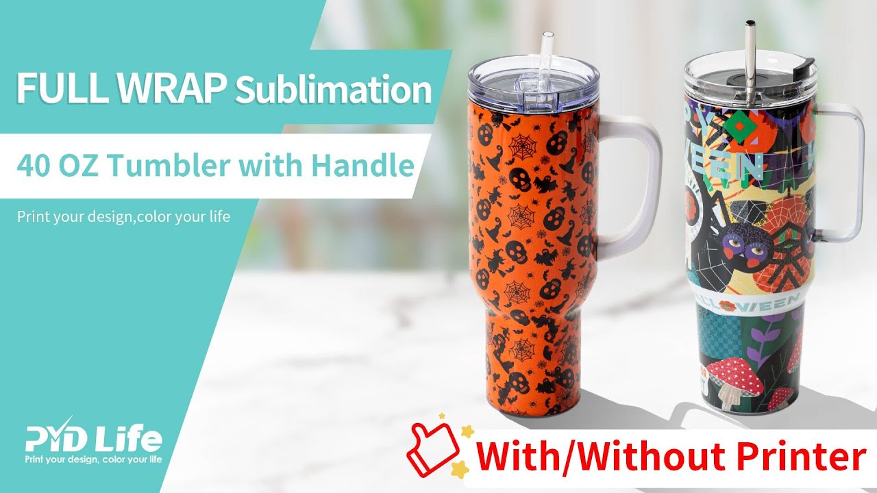 2 Ways to Make Full Wrap 40oz Sublimation Tumbler with Handle