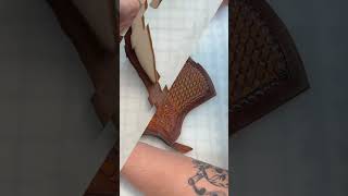 1911 tooled holster. Lining the edges. This was frustrating. #leather #handmade #custom #art