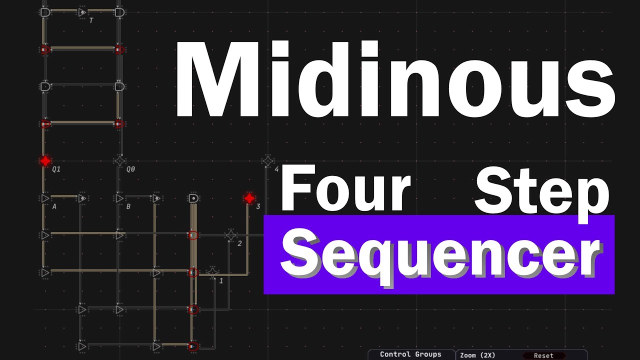 How to make a four step sequencer in Midinous.