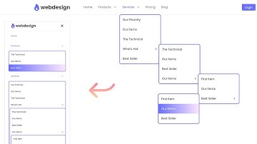 Responsive Creative Dropdown Menu HTML CSS JS