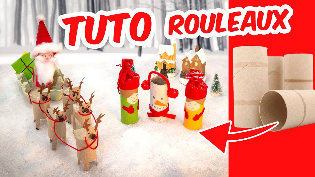 Tuto Noël rouleau de papier toilette - Décor de Noël à zéro euro ! 0€ 