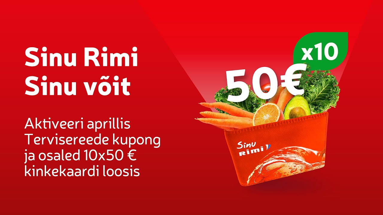 🙌 Võida 50 € Rimi kinkekaart