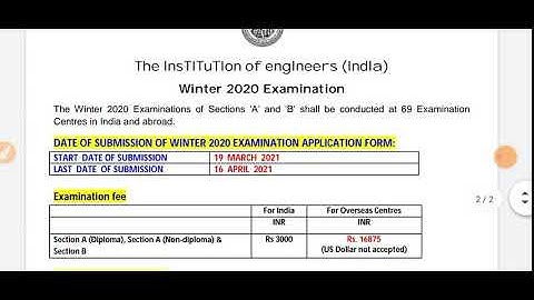 IEI Releases AMIE Winter 2020 Session Examination Notification & Schedule