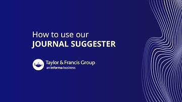 Journal Suggester Tool - Tutorial