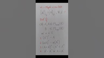 (Algera B1) Chương 1: MA TRẬN VÀ HỆ PT TUYẾN TÍNH(Matrix) --  Lý thuyết phần 1
